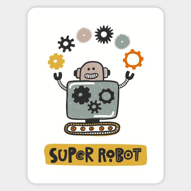 Super Robot Sticker by JunkyDotCom